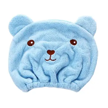 

Bear Dry Hair Cap Bathing Cap Towel Fast Drying Long Velvet U Hair Dry Hat Towel