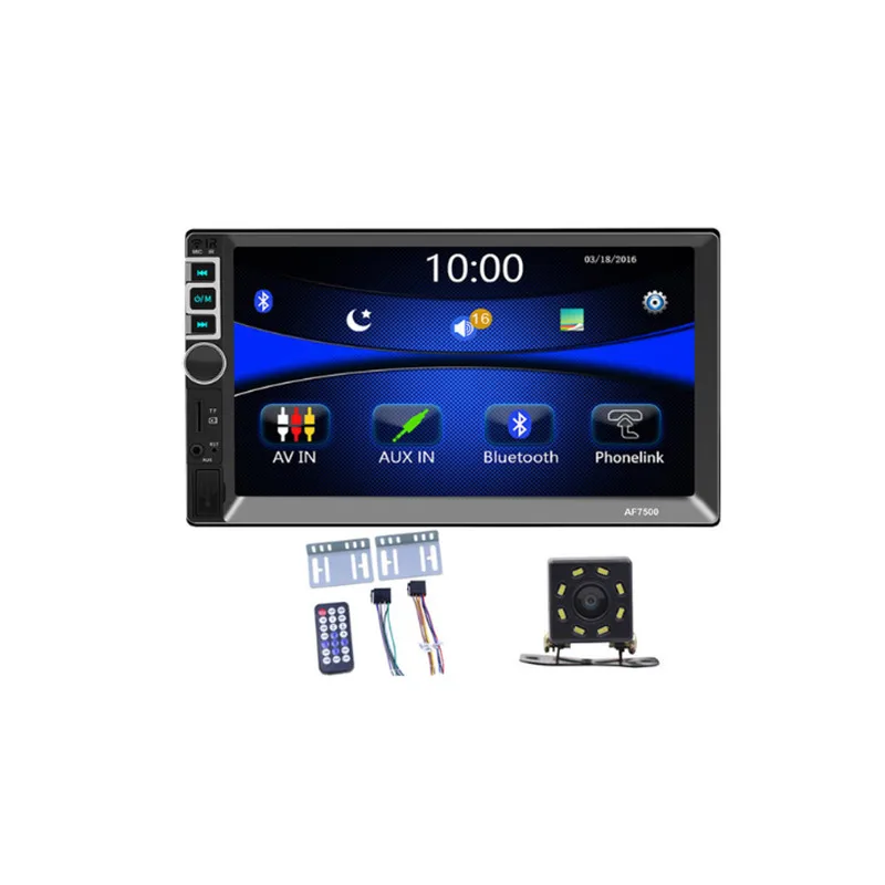 Автомагнитола Autoestereo, 7 дюймов, 2din, автомагнитола Estereo De Auto Con Pantalla, Bluetooth, зеркальное соединение, автомагнитола, Автомобильный мультимедийный MP5 стерео - Цвет: with 8led camera