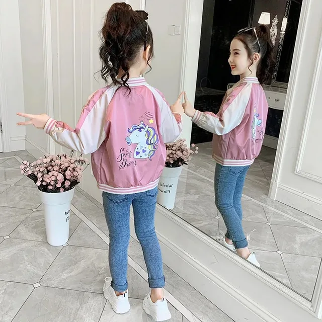 Long Sleeve Jacket for Girls Kids Cute Print Coat Fashion Spring Autumn Children Outwear 2022 New Arrival Girls Casual Clothing