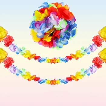

36Pcs Vibrantly colored Hawaiian Leis Hula Faux Flower Garland Necklaces Headband Lei Party Favors simple and elegant gifts toys