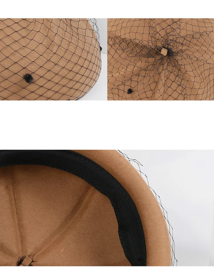 H7611, женский берет, шапка, Осень-зима, теплая, толстая, сетка, пряжа, Ретро стиль, элегантная, шерсть, шапка для женщин, леди, для банкета, шоппинга, вечерние, церковные шапки
