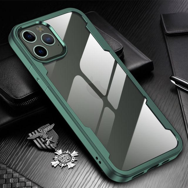Shockproof Camera Lens Protection Armor PC Mobile Phone Case For iPhone 12 Pro Max Mini Cellphone Back Cover Coque Fundas