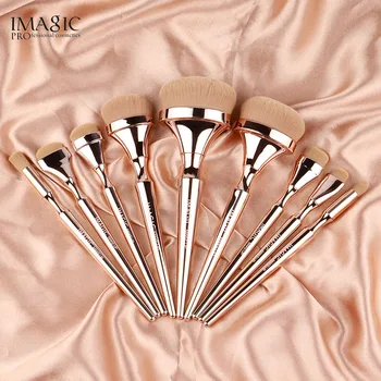 

IMAGIC Maquillaje 9pcs Make-Up Brush Kit Soft Nylon Haar Partij Blending Brush Metallic Handvat