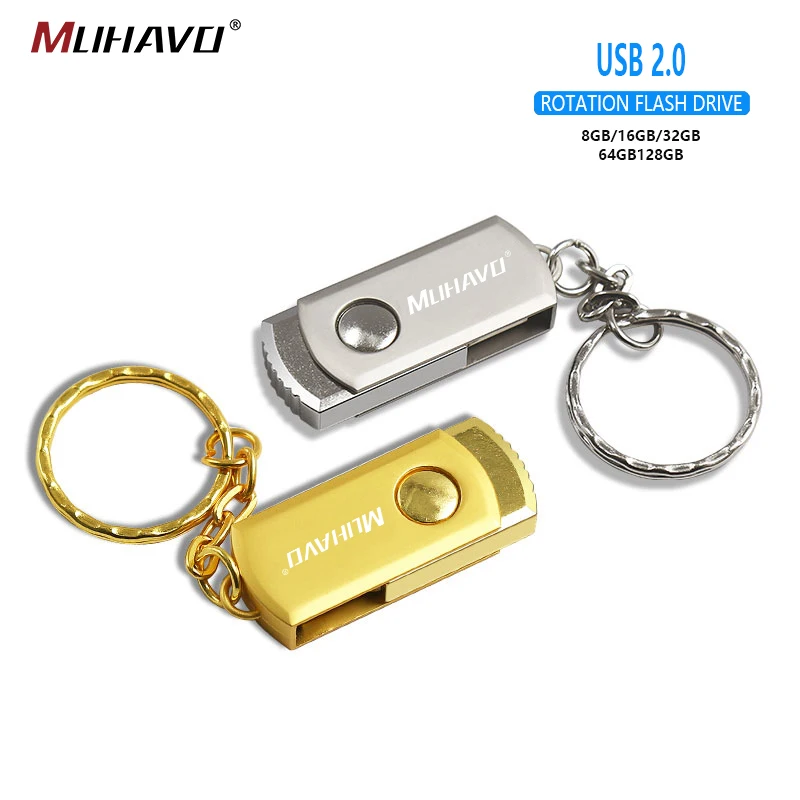 Металлический usb флеш накопитель 128 Гб 64 ГБ 32 16 вращающийся 8 4 2 0 с логотипом на