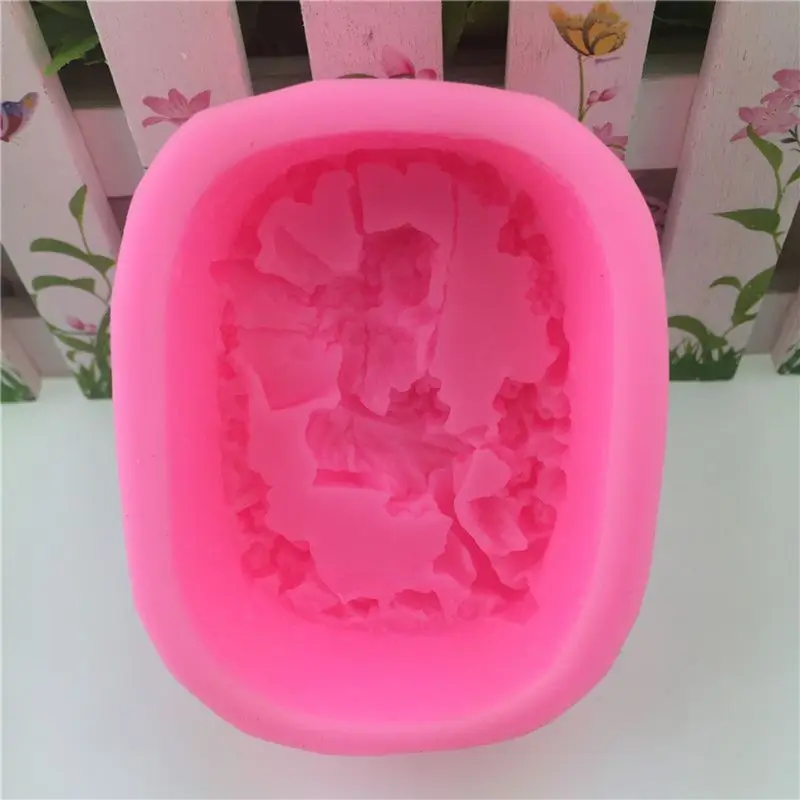 3D цветок силиконовая форма в виде ангела для мыла DIY Глиняная свеча торт шоколадный Декор