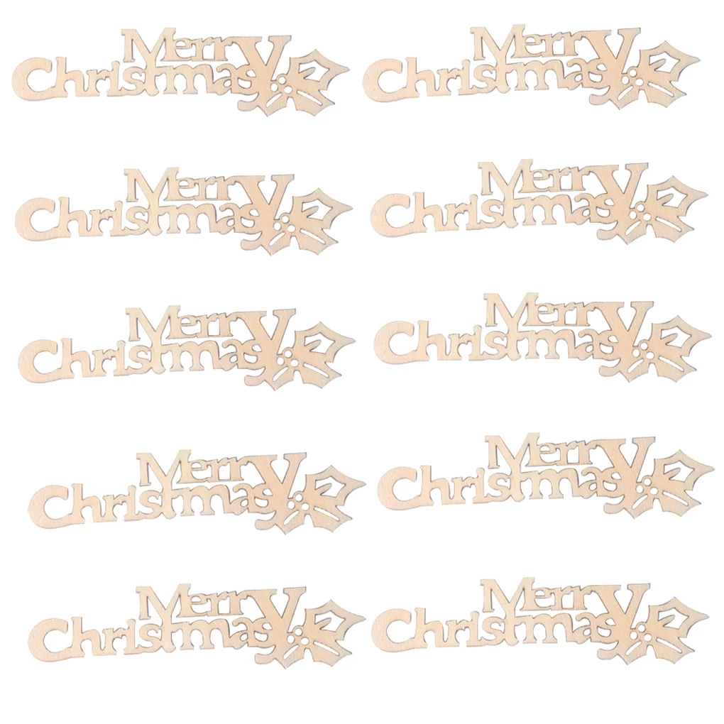 

10PCS/Set Christmas Letter Wooden Scrapbooking Collection Craft Handmade DIY Accessory Home Decoration
