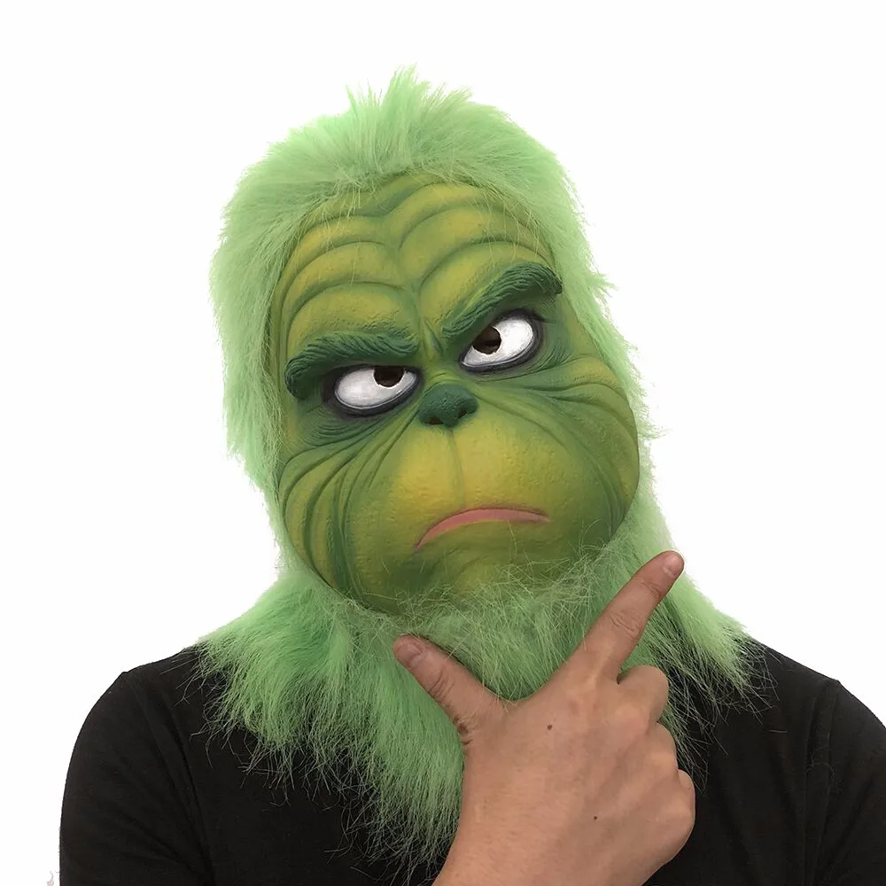 Забавная игрушка Топ косплей Grinch маска плавление лица латексный костюм коллекционный предмет страшная МАСКА ИГРУШКА j1009