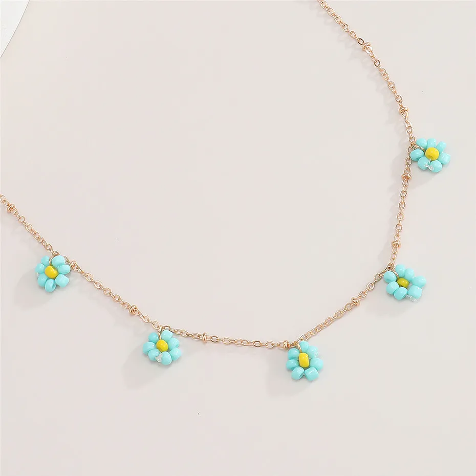Salircon Korean Flower Choker Necklace for Women Boho Acrylic Clavicle Chain Short Necklaces Fashion Jewelry 2020 Trend