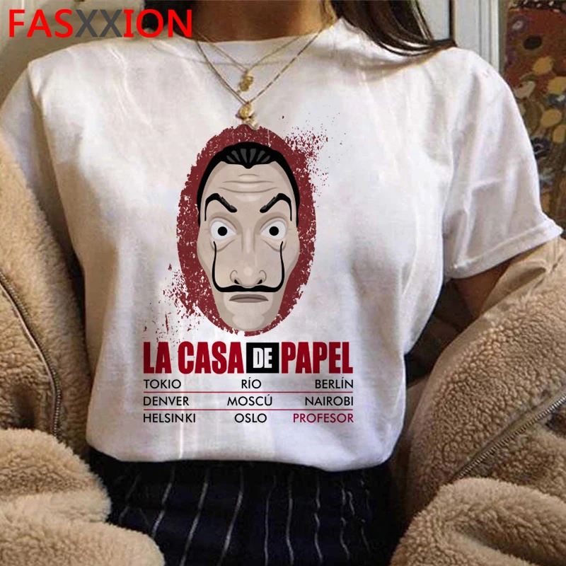 Забавный дизайн La Casa De Papel Футболка женская Money Heist ТВ серия футболка Bella Ciao House of Paper