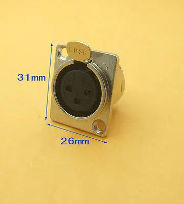 DHL/EMS 100 шт Металл 3 Pin XLR гнездовая разъёмная монтажная панель 26 мм X 31 для микрофона