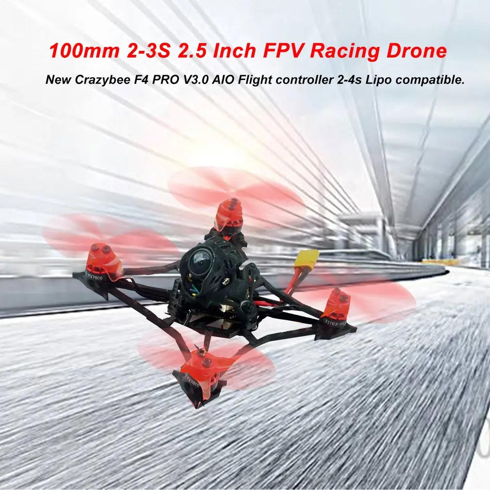 X 100 мм Crazybee F4 PRO V3.0 2-3S 2,5 дюймов FPV гоночный Дрон BNF w/Runcam Nano2 камера совместимый, Flysky приемник
