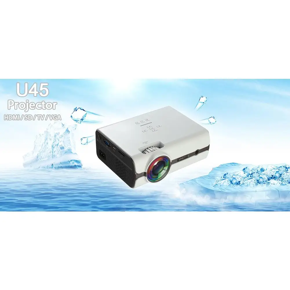 

BEESCLOVER HD Projector U45 Mini Projector Portable Home Theater Entertainment Projector Supports 1080P Watching Movie r60
