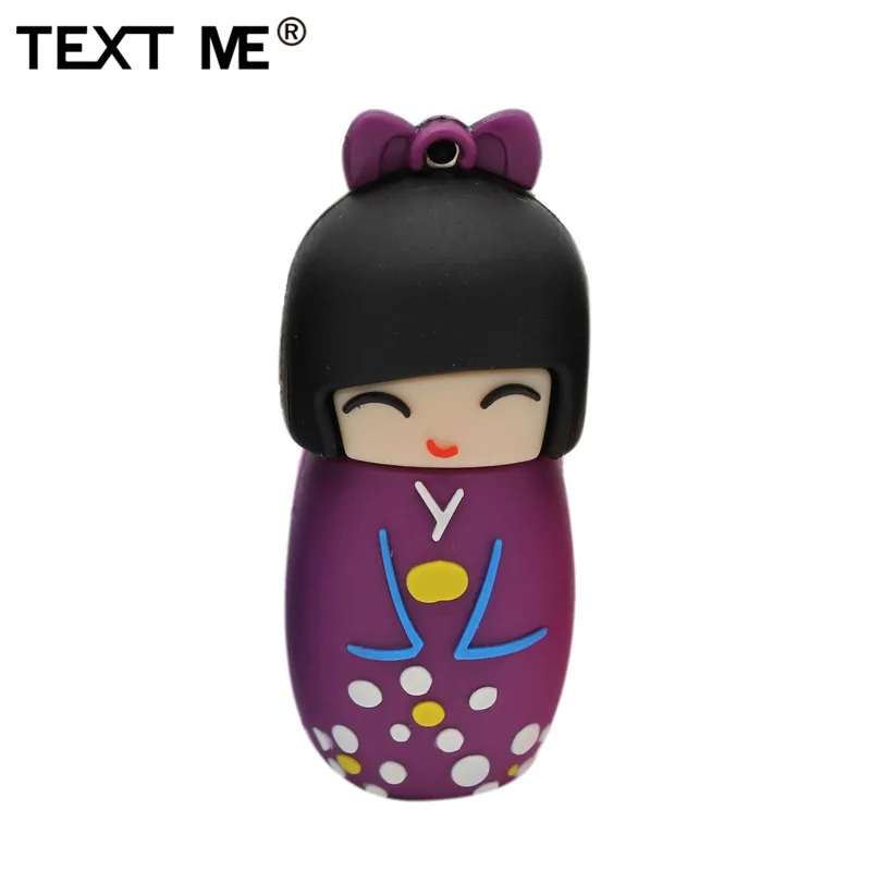 TEXT ME 64GB мультфильм красный розовый черный синий фиолетовый цвет мини японский dollusb флэш-накопитель usb2.0 4GB 8GB 16GB 32GB pendrive