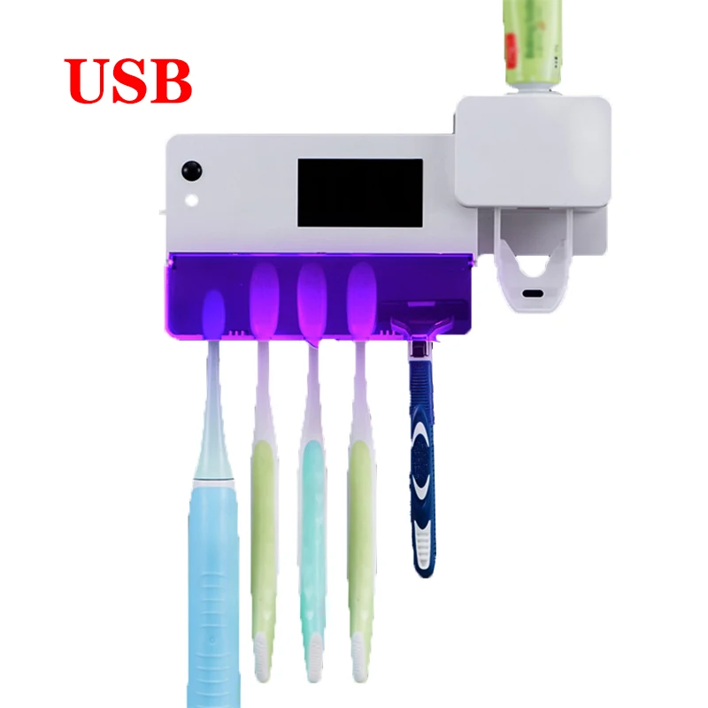 USB 3 в 1 многофункциональная ультрафиолетовая Зубная щетка дезинфекция стерилизатор зубная щетка полка аппарат для УФ-дезинфекции зубная паста соковыжималки - Цвет: USB
