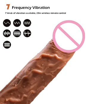 Automatic Telescopic Heating Big Dildo Vibrator Huge penis Suction Cup dildo Realistic dildos for women sex toys for adult toy 5
