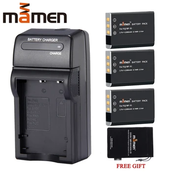 

Mamen 3pcs FNP-95 NP-95 FNP 95 NP95 np 95 FNP95 Digital Camera Battery + Single Charger for Fujifilm F30 F31fd W1 X-S1 X100s