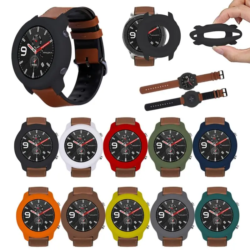 

Anti-fall Retro Color Watch Protective Case Protector Soft Silicone Smartwatches Cover For Huami Amazfit GTR (47mm) Accessories