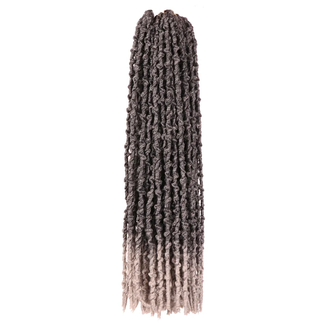 Dansama Synthetic 18inch Butterfly Locs Crochet Hair Soft Locs Crochet Braids Handmade Distressed Faux Locs Hair Extension T1B/Grey