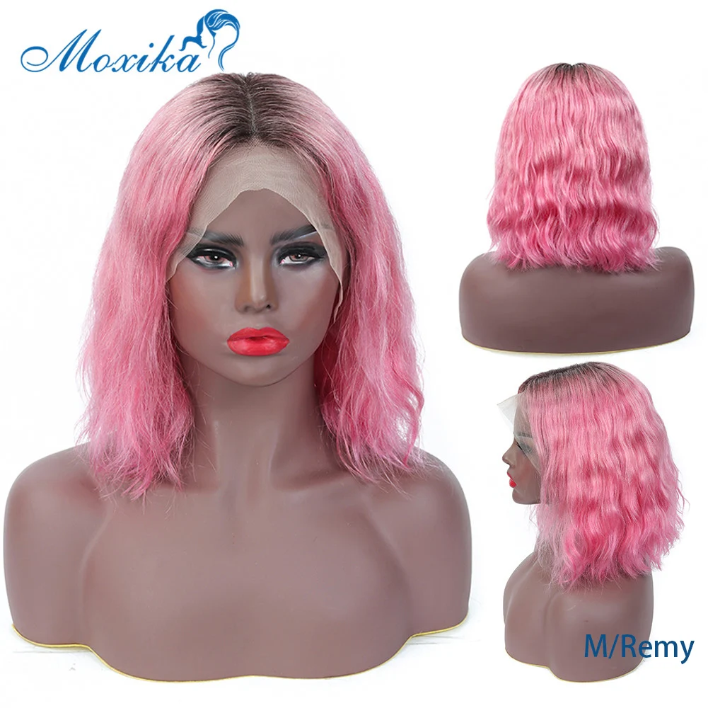 

Moxika 13*4 Short Bob Lace Front Wig 150% Density Brazilian Wavy Lace Front Human Hair Wigs Pre Plucked Remy Short Bob Wig