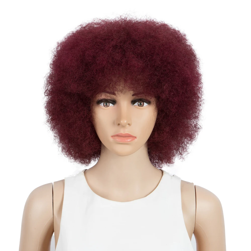 Short Afro Wig Natural Remy Brazilian Human Hair Wig For Black Women Full Machine Made Wig Free Shipping Allure (4)