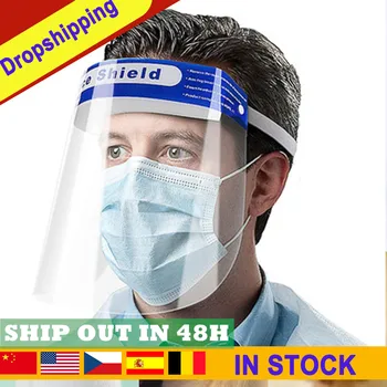 

10pcs Protective Adjustable Anti Droplet Dust-proof Full Face Cover Mask Visor Shield Droplet Windproof Face Shield Washable