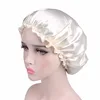 Satin Hair Cap Bonnet Night Sleep Cap Women Shower Cap Femme Silk Long Hair Cap Hat For Bath Unisex  hair bonnets ► Photo 3/6