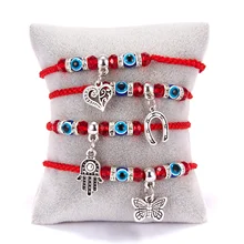 Турецкий Дурной глаз браслеты для женщин Красный String браслеты с амулетом Хамса плетёный браслет ручной работы браслет на удачу женские ювелирные изделия дружбы