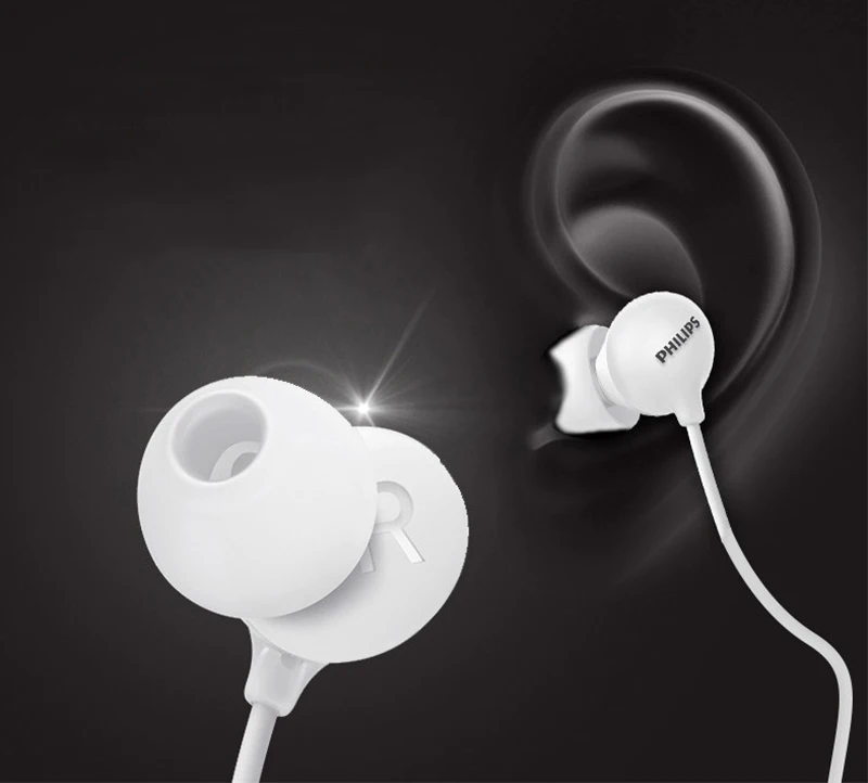 Оригинальные Philips SHE2405 проводные наушники-вкладыши 3,5 мм с микрофоном супер бас для Xiaomi huawei официальная сертификация