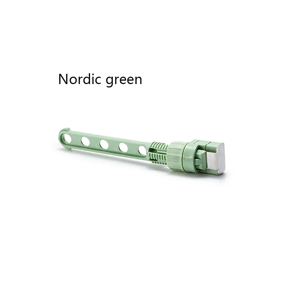 Indoor 5-Hole Plastic Hanger Doors And Windows Hanger Hooks Balcony Racks Travel Clothes Hanging Rod - Цвет: Green