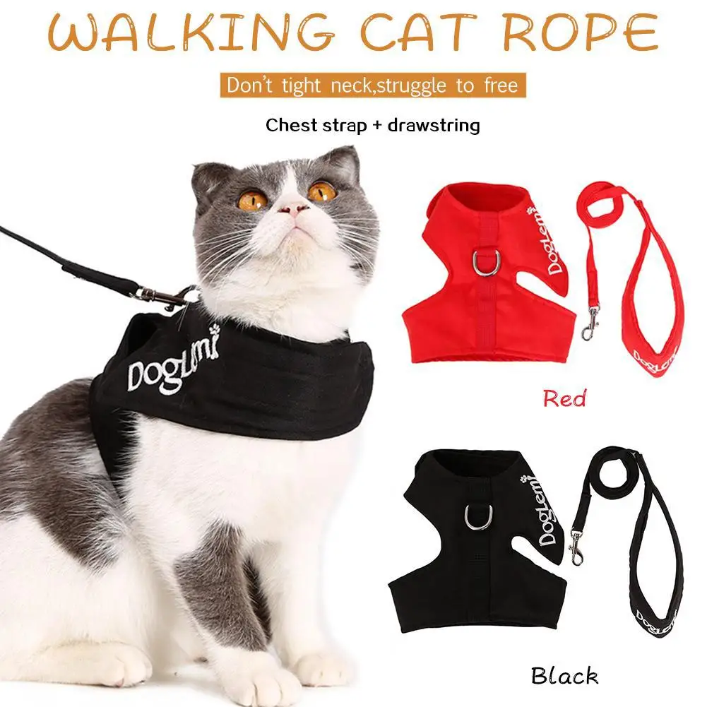 Cat Traction Rope Chest Strap Vest-Style Anti-Breaking Embroidery Chain Suit | Дом и сад