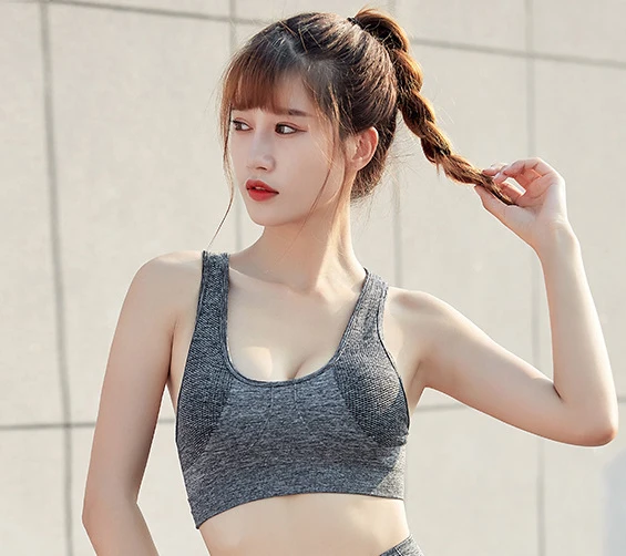 gray top 1 Pcs 2 шт., выдолбленный бесшовный комплект для йоги, Женский Фитнес Бюстгальтер для йоги, спортивный бюстгальтер, топы+ леггинсы с высокой талией, леггинсы для спортзала, женский костюм - Цвет: gray top 1 Pcs