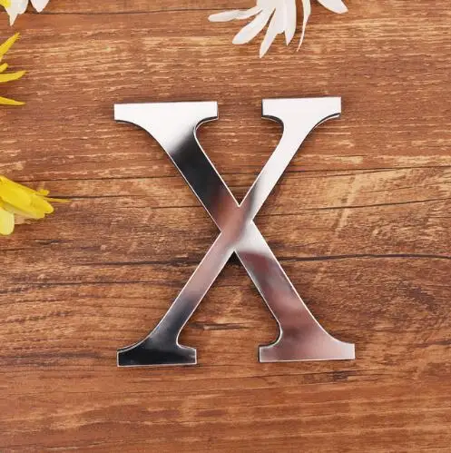 X Ins новые акриловые зеркальные 3D DIY наклейки на стену английские буквы украшение для дома креативные вечерние и праздничные украшения - Цвет: X