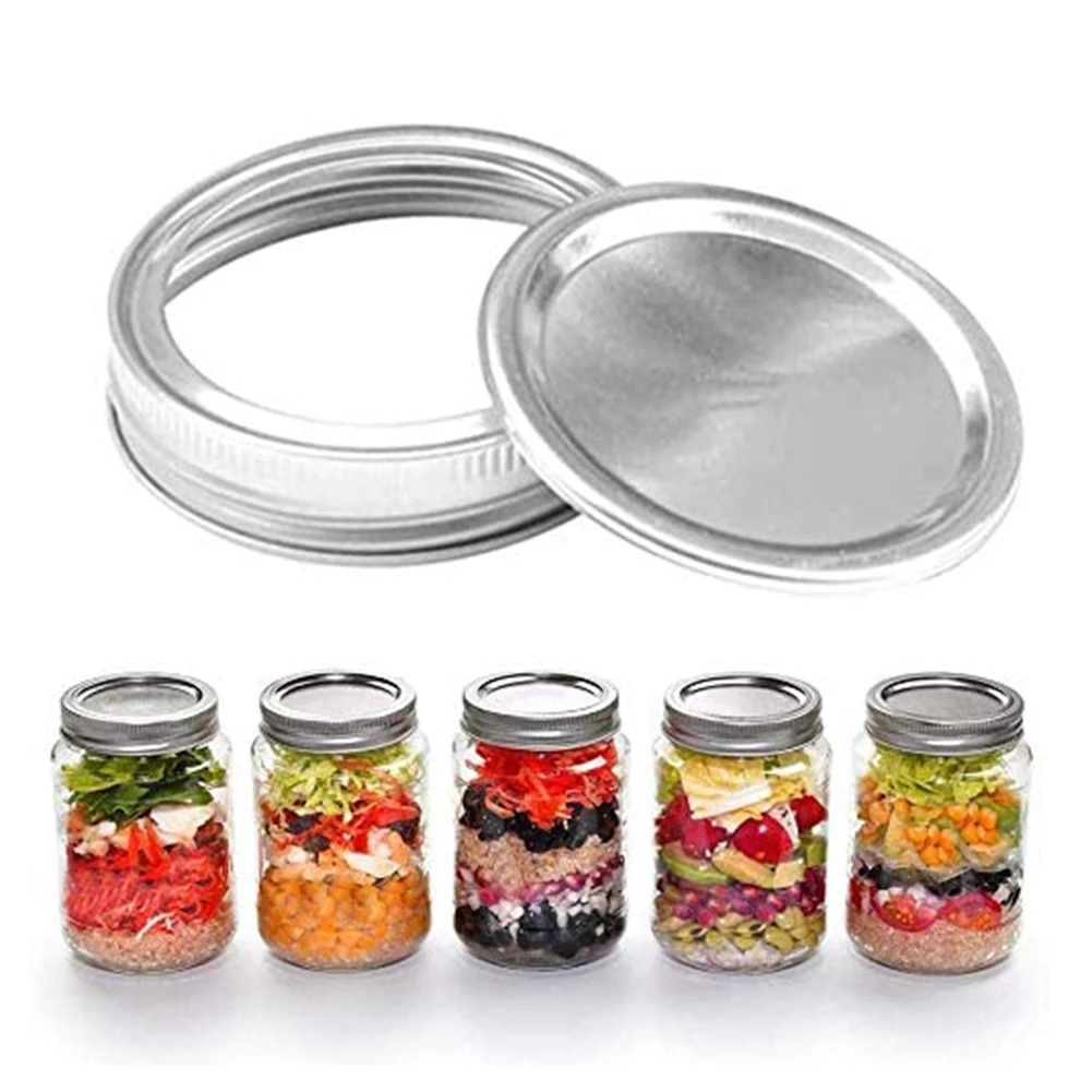 

24pcs Regular Mouth Canning Lids Bands Split-Type Leak Proof for Mason Jar Canning Lids Covers with Sealing Rings 70mm Jar Lids