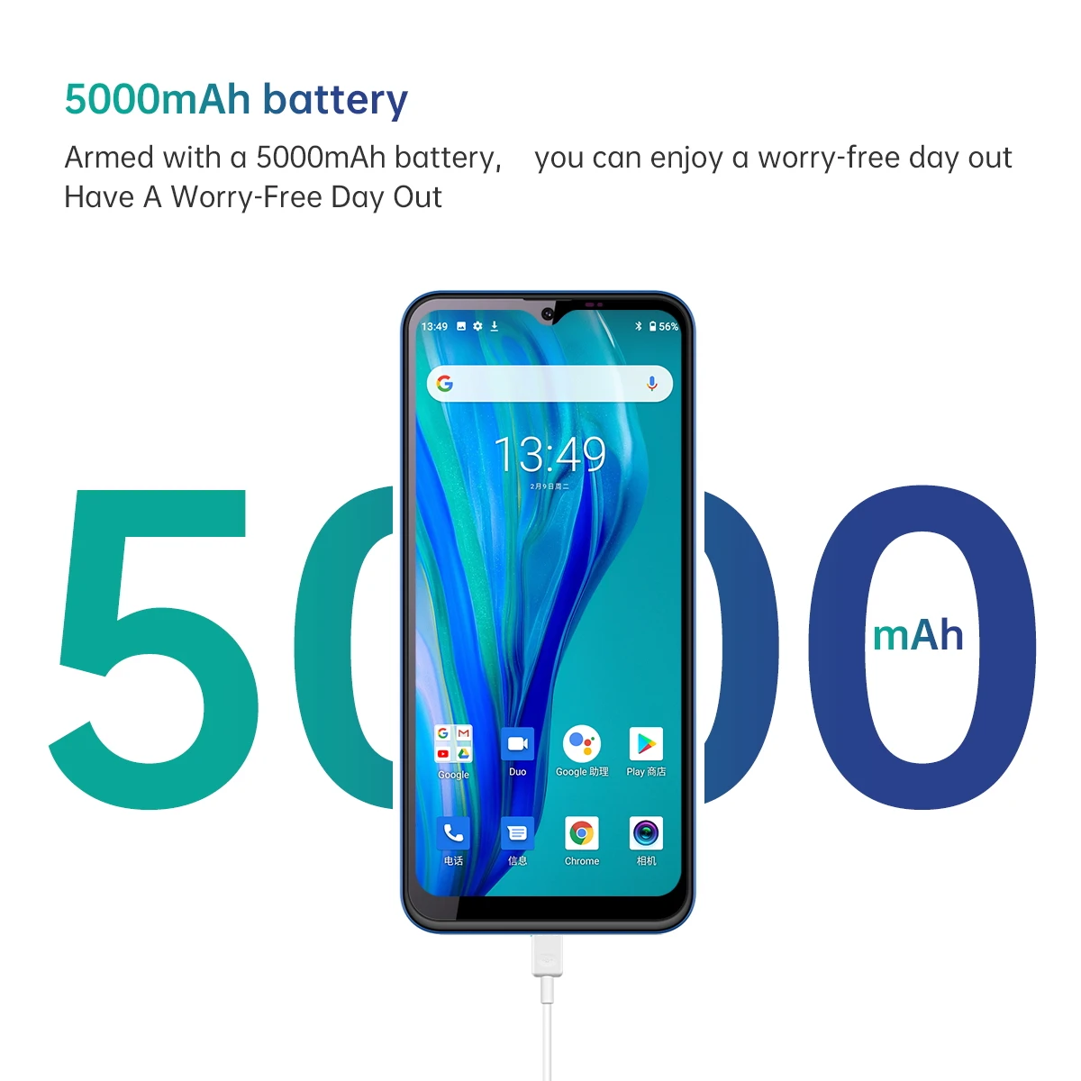 Oukitel C23 pro Mobile Phone 6.53 inch 4GB+64GB 5000mAh Android 10 Smartphone 4G LTE 8PM/13PM Camera Cellphone