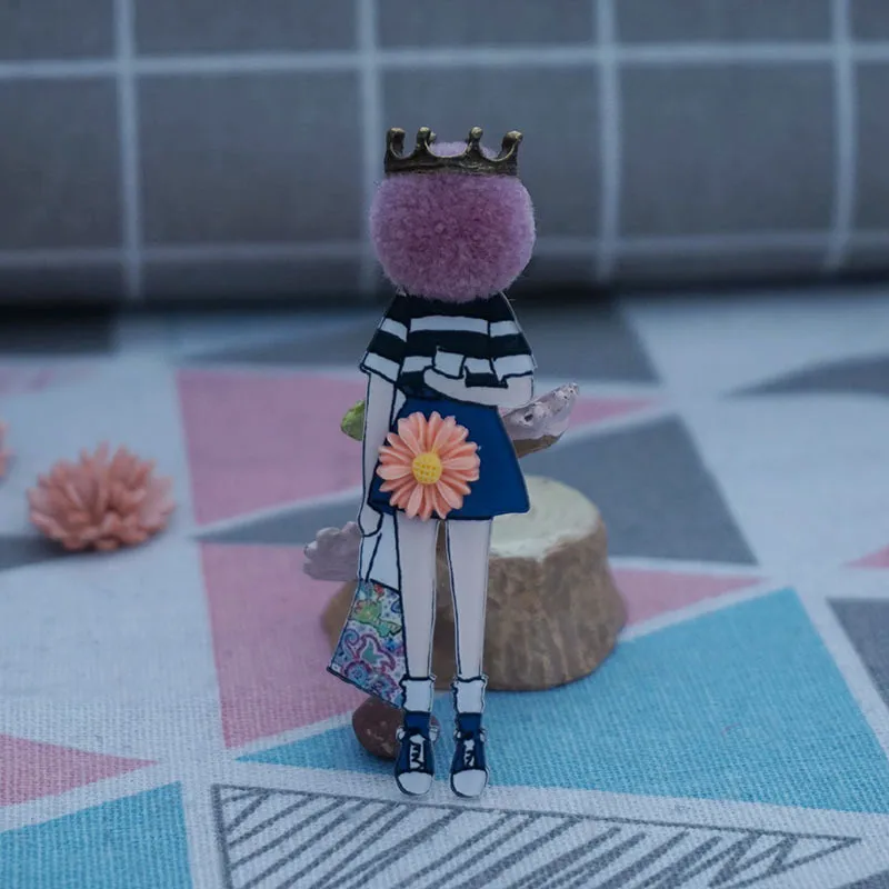 Мультфильм акриловые значки Kawaii значок с изображением короны на рюкзак Значки