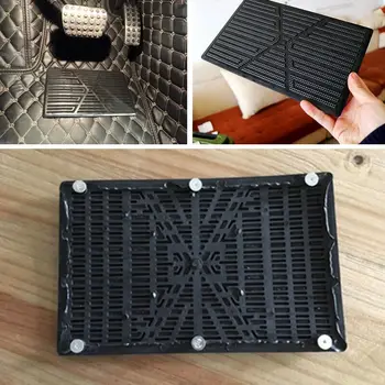 

Universal Silver Car Floor Mat Aluminum Car Carpet Foot Rest Heel Plate Pedal Pads Mat For Car Truck Suv