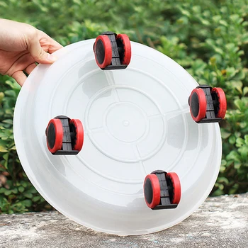 

Garden Metal Stand Plant Pot Tray 4 Wheels Planter Flowers Pot Mover Trolley Rack Organizer Decoration Round