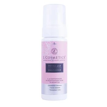 

Foam cleanser L Cosmetics, 8810, with D-panthenol and hydrolate roses and lemon balm, 160 ml