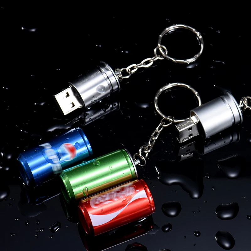 Металл в банке кока колы флеш диск USB 2 0 4GB/8GB/16GB/32GB/64GB 128GB цепочка для ключей подарок