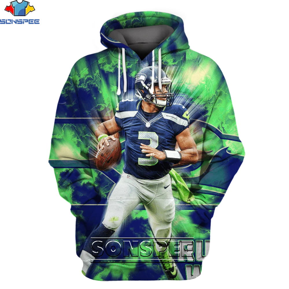 

SONSPEE Sports 3d Men's Hoodie Winter Fashion American Football Sportswear Printed Pattern Street Casual Streetwear Harajuku Top