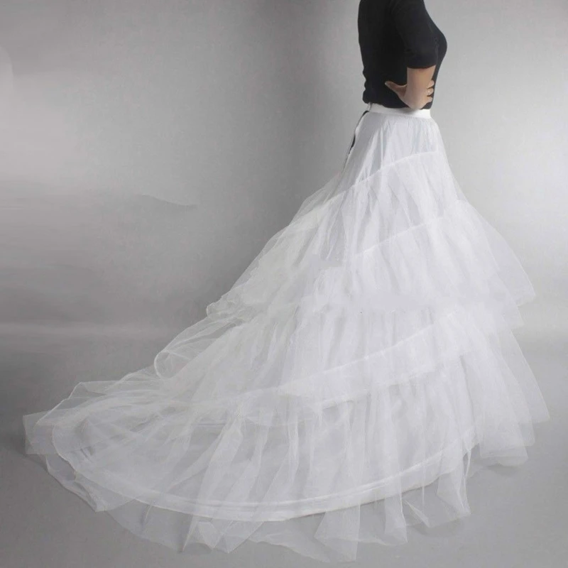 WomensHoopSkirtCrinolinePetticoatVintagePartyUnderskirtWhite