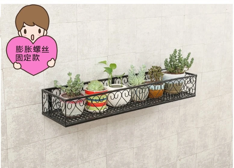Suspension Iron Art Guardrail Flowerpot Pylons Windowsill Room Built-in Railing Balcony Flower Rack