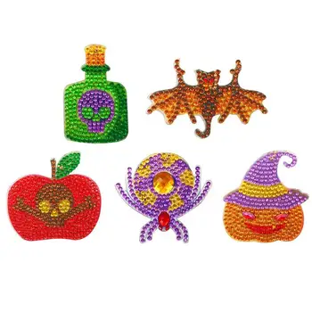 

4/5pcs DIY Diamond Keychain Special Shaped Full Drill Painting Keyring Halloween Women Girl Bag Key Chain Pendant Gift