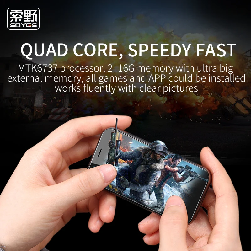  2019 SOYES XS 4G 3.0 Screen Mini Smartphone Google play store 2GB+16GB/3G+32G Android 6.0 Bluetooth