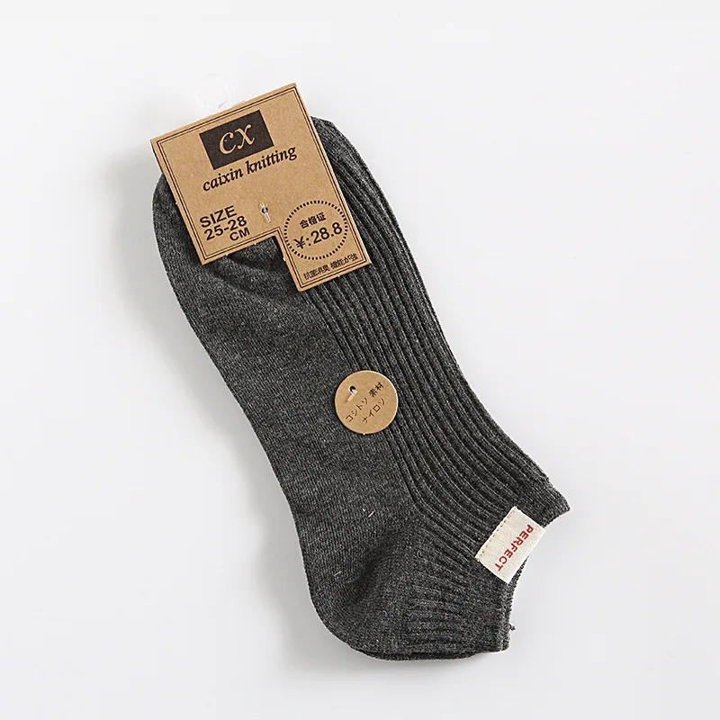 2 pairs dark gray Весна Лето Новые однотонные голеностопные носки мужские деловые короткие носки хлопок носки-лодочки двойные иглы впитывающие пот дышащие носки - Цвет: 2 pairs dark gray