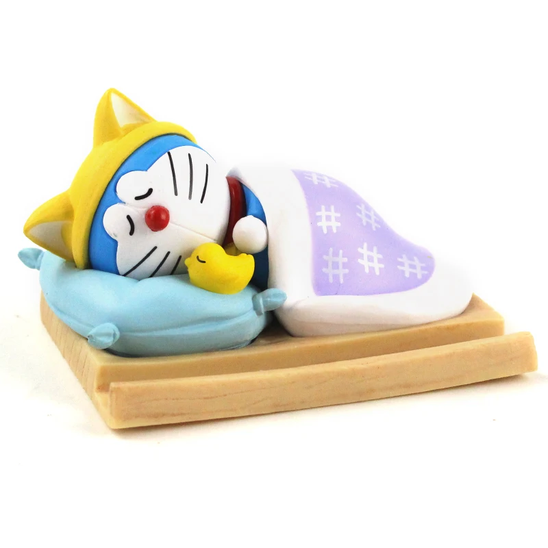 6cm Anime Doraemon Sleeping Figure Mobile phone holder Car Decoration Pvc Action Collection Model Toy gifts | Игрушки и хобби