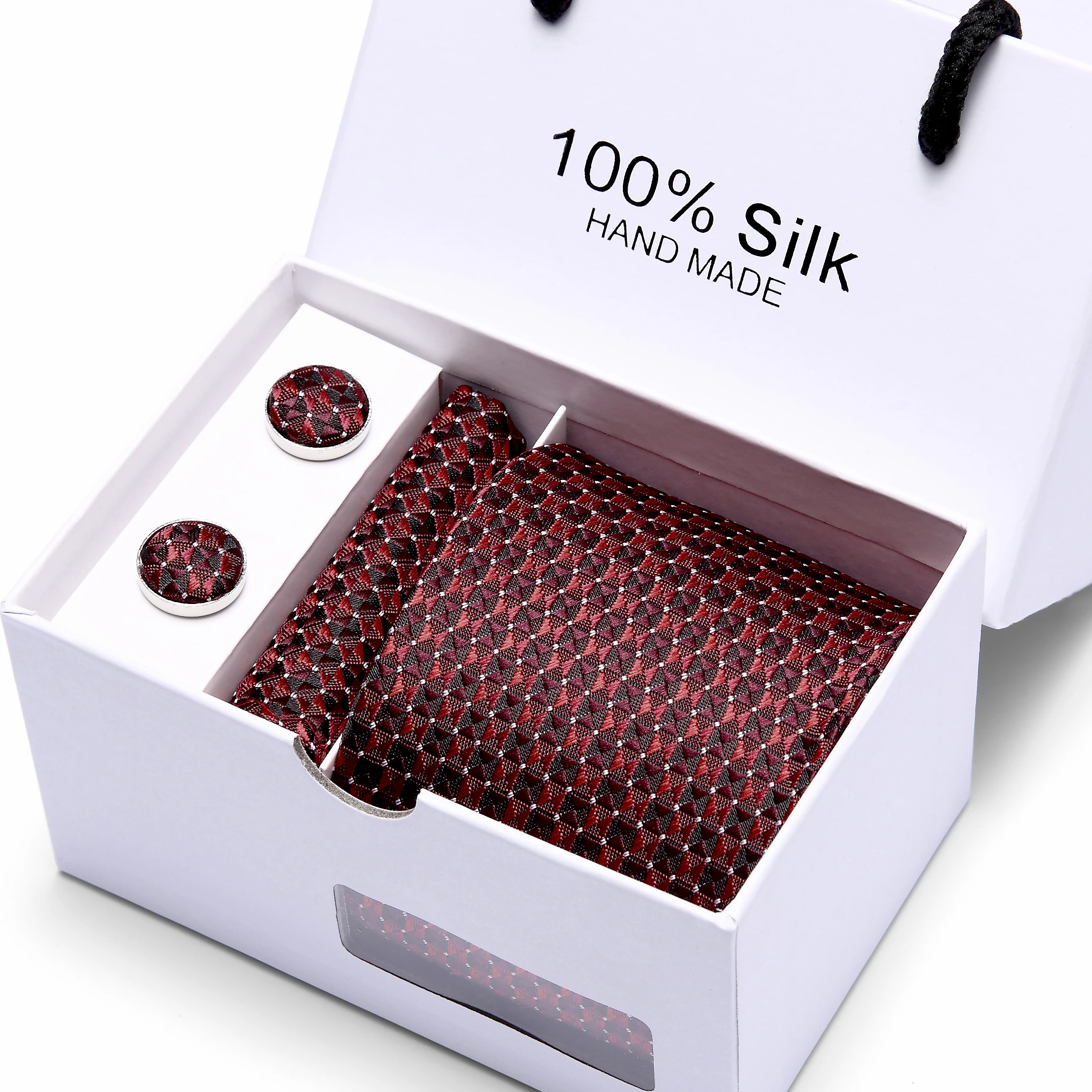 

Classical 7.5cm Print Tie For Mens Silk Necktie Hanky Gift Box Set Jacquard Men Tie Men Tie Set