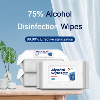 

Large Size 150pcs Alcohol Disinfection Pads Portable 75% Alcohol Wet Wipes Swabs First Aid Skin Cleanser Home Care Sterilization