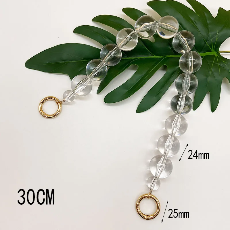 New material high translucent acrylic transparent bead series bag chain bead chain jewelry women bag shoulder strap bag chain
