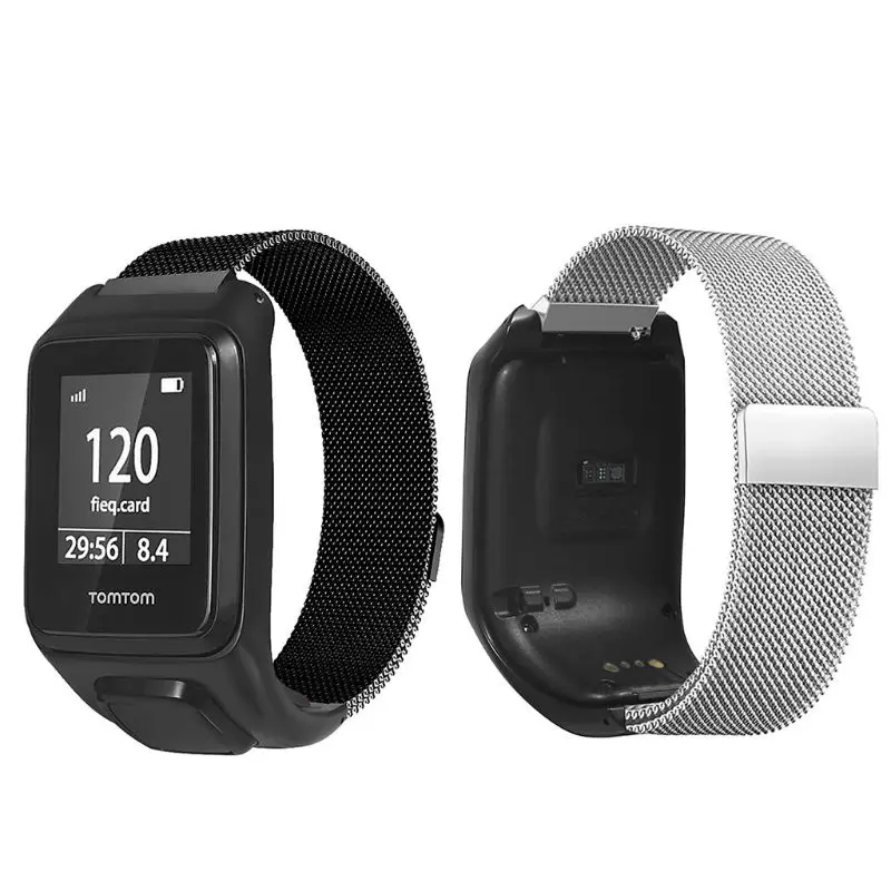 

Stainless Steel Magnetic Replacement Sport Wrist Strap Watchband for TomTom Runner 3 2/Spark 3 Cardio/Music/Adventurer/Golfer 2